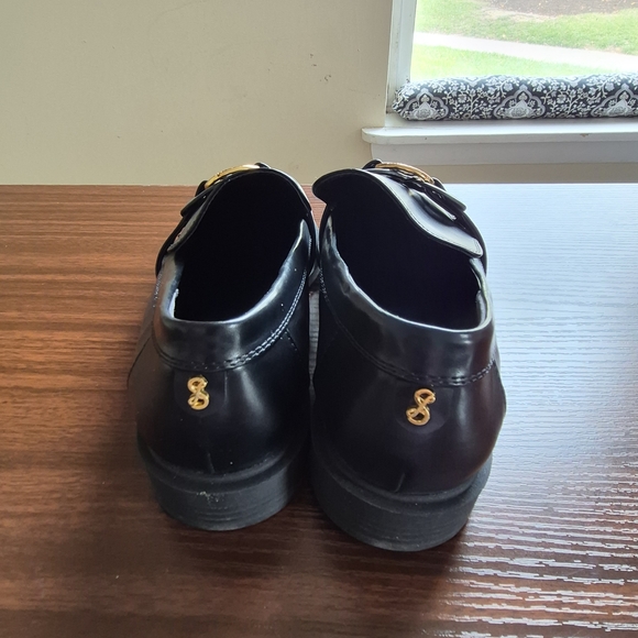Sam & Libby Black Loafers with Gold Detail - Picture 6 of 9